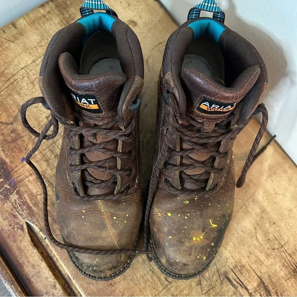 Ariat Composite Toe Work Boots Men's 6.5 fair preworn condition see INFO